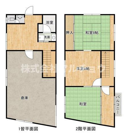 上万呂中古建ての間取り|倉庫部分