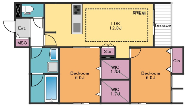 【間取り】 | Elysee ekoda | 2LDK