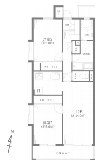 リヴェリエ大宮日進の間取り|リヴェリエ大宮日進、2LDK、専有面積65.06m2