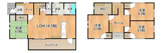 久留米市津福今町の中古一戸建の間取り