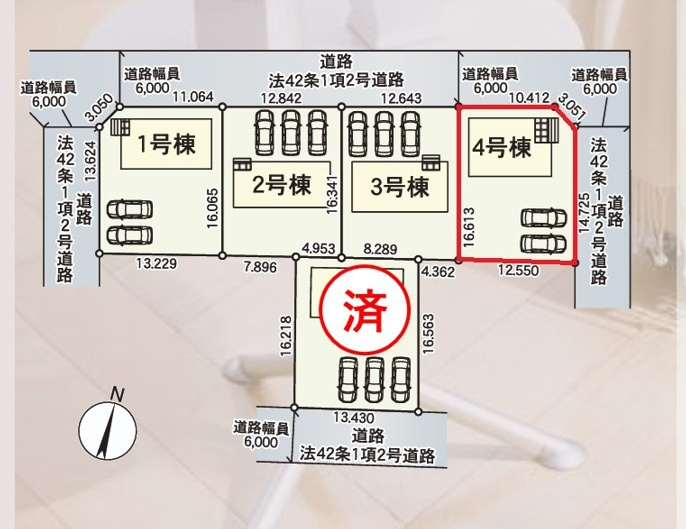 Cradlegarden　 常陸大宮市石沢　第4　4の区画図|開放的な角地です。内覧、気になる他の物件と合わせての現地ご案内も可能です。HPから、またお電話でも、お気軽にお問い合わせください。

