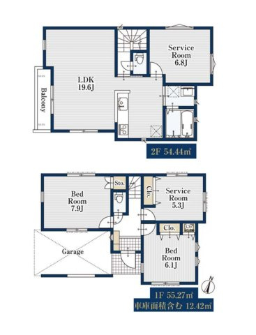 中野区沼袋2丁目　新築戸建　全2棟の間取り|1号棟間取り図

ご内見希望・資料請求などお気軽にお問い合わせ下さい！
03-5990-5201