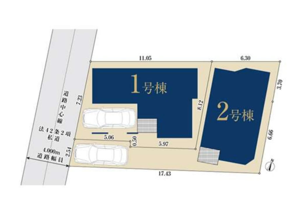 中野区沼袋2丁目　新築戸建　全2棟の区画図|区画図

ご内見希望・資料請求などお気軽にお問い合わせ下さい！
03-5990-5201