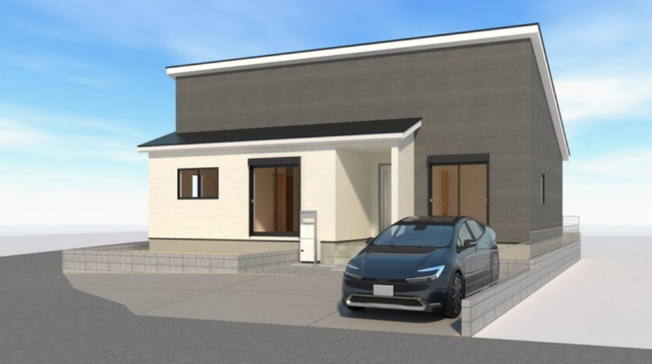 【外観パース】 | 高崎市楽間町　1号棟　平屋