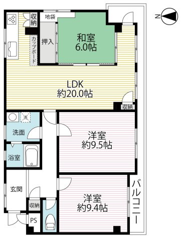 地下鉄『丸太町』駅まで徒歩６分☆三方角住戸で陽当たり良好☆堺町ジュエリーハイツの間取り