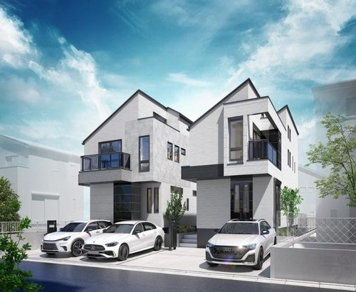 【仲介手数料０円】茅ヶ崎市松風台　新築一戸建て　全2棟の外観パース|【仲介手数料０円】茅ヶ崎市松風台　新築一戸建て　全2棟