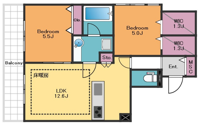 【間取り】 | Elysee ekoda | 2LDK