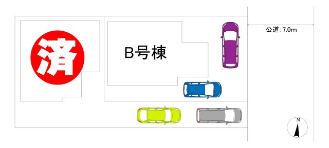 三郷市　鷹野1丁目　新築戸建　全2棟の区画図|区画図です