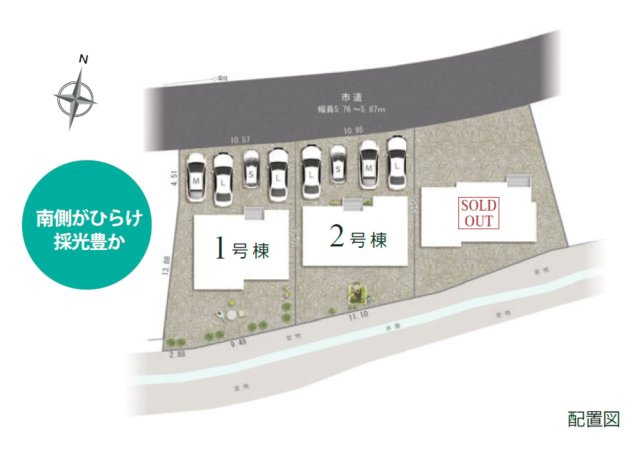御殿場１期　２号棟　新築戸建　全３棟の区画図