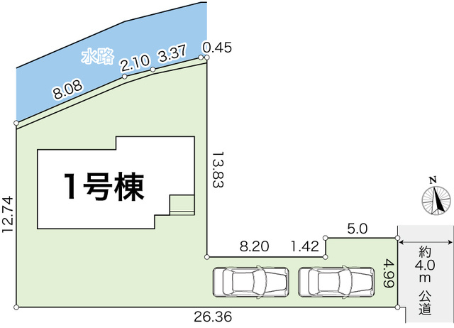 南国市大そね甲5期1棟の区画図