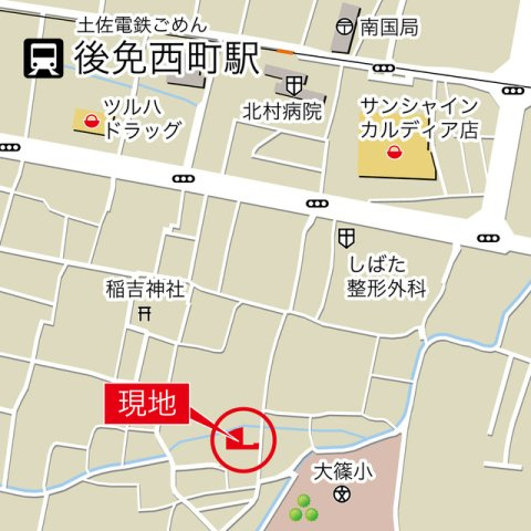 南国市大そね甲5期1棟の地図