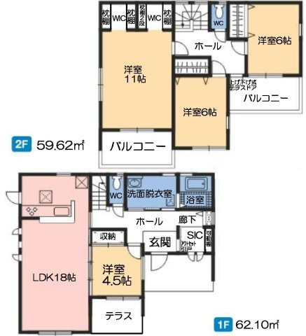第3富士見町時沢　新築戸建　3号棟の間取り|収納充実♪4LDKで陽当たり良好な間取りです！
土地面積203.29㎡、建物面積121.72㎡で十分な広さです！