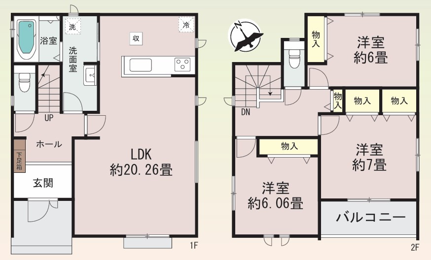 下野市緑3丁目1期　3号棟の間取り
