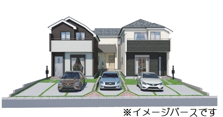 新築一戸建て 所沢市若狭　全3棟の外観パース|外観パース