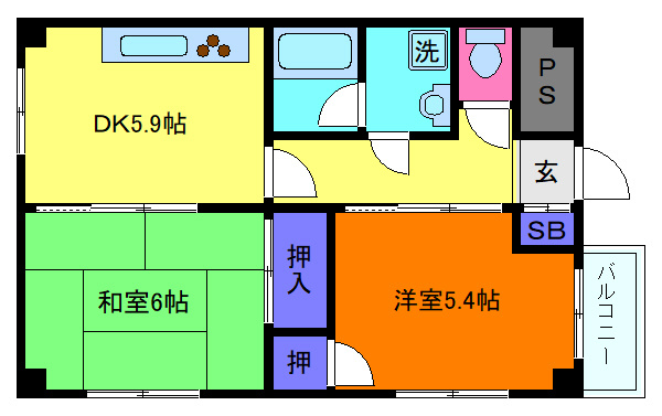 シャンテ本山の間取り