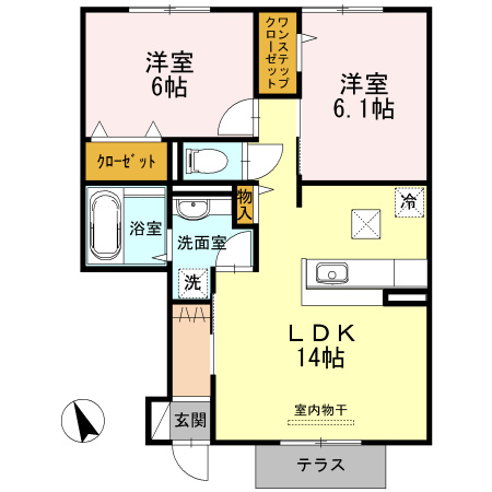 セジュール プランドール B棟の間取り