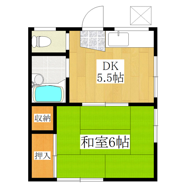 野口ハイムの間取り|最上階角部屋☆３面採光のお部屋！