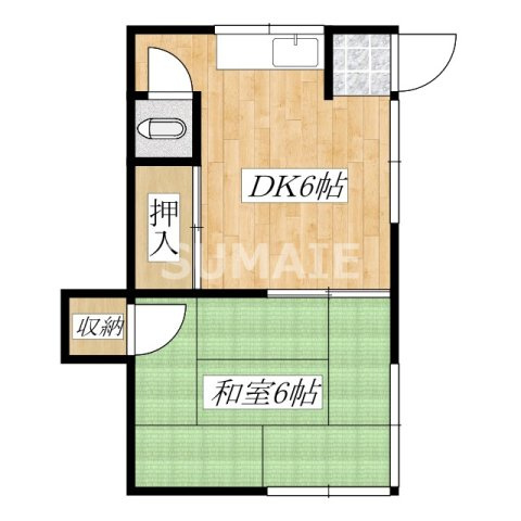 大島アパートの間取り|角部屋です☆