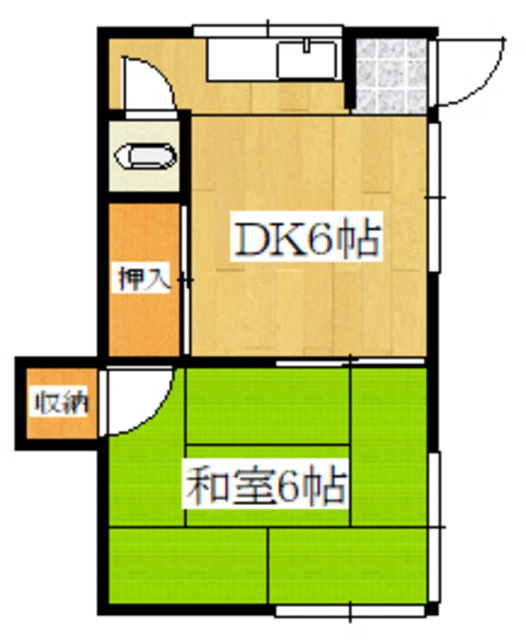 大島アパートの間取り|ゆったりとしたキッチンです！