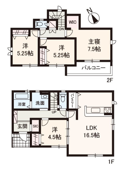 【間取り】 | GRAFARE堺市上野芝向ヶ丘町　2号棟 | ZEH水準の省エネ住宅！客間や子ども部屋の確保もできるゆとりの4LDK。これから子育てを始めるご家族にもオススメの物件です。