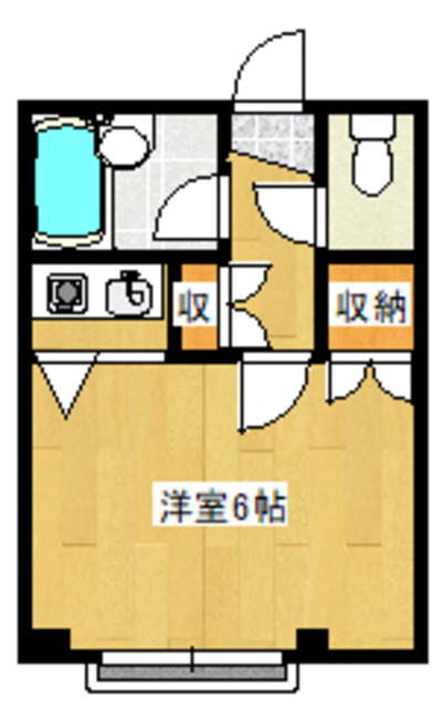 オレンジコーポの間取り|バス・トイレ別は嬉しいですね。