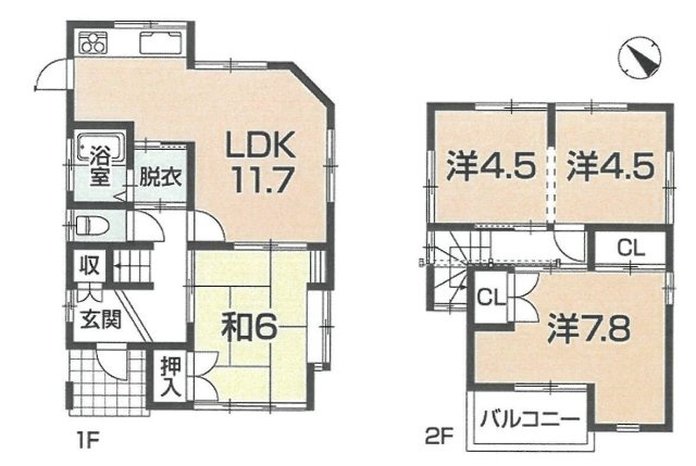 【間取り】 | 加古郡播磨町二子　中古戸建 | 4LDKです。