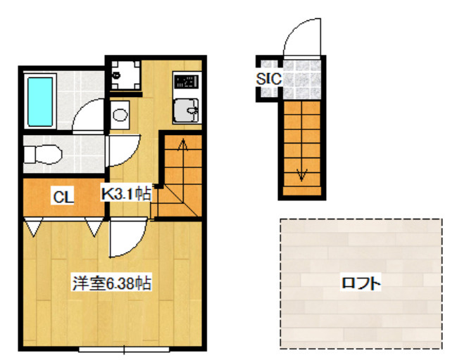 ＲＯＷ　ＨＯＵＳＥ上中里の間取り|広々ロフト付きのお部屋です☆彡ロフトに立てます☆