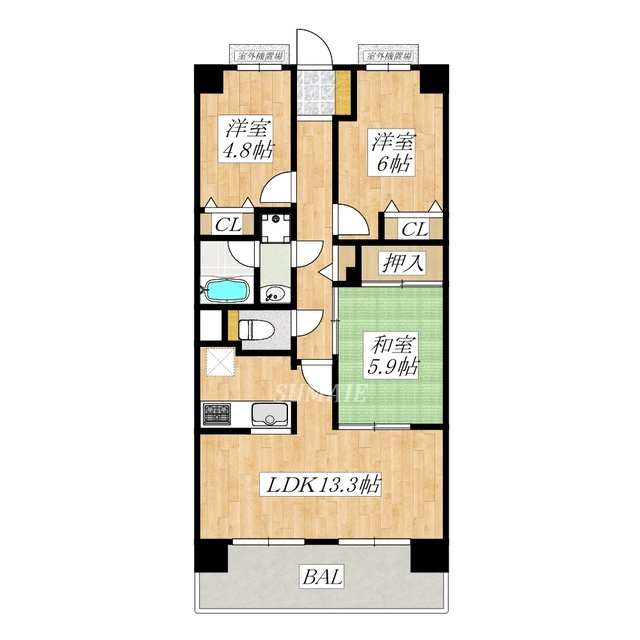 ケイティーズ　クリアの間取り|南向きのお部屋です☆