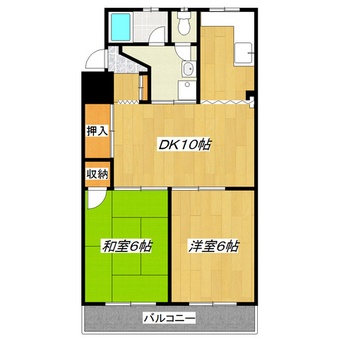 長瀬マンションの間取り|独立キッチンタイプで使いやすい！