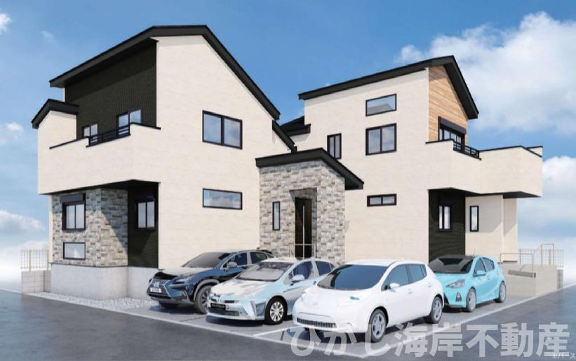 藤沢市鵠沼海岸３丁目　 新築戸建  全２棟の外観パース|イメージパスですので実際のものと多少異なります

