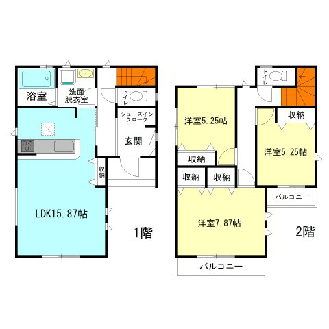 【間取り】 | ハートフルタウン高崎市堰代町48ーB | 水回りを最短距離で結んだラクラク家事同線！
シューズインクローク付きのモダンな3LDK間取り！