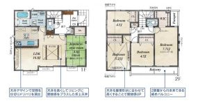 【間取り】 | 陽の光をたっぷりと浴びながら気持ち良く生活が出来ます。夢のマイホーム、夢ではなく実現出来ます！見学・ご相談等、お気軽にご連絡下さい。
