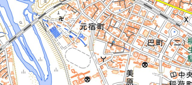 群馬県桐生市元宿町　戸建の地図