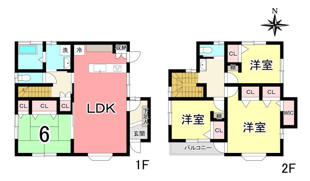 中古戸建  足利市常見町の間取り