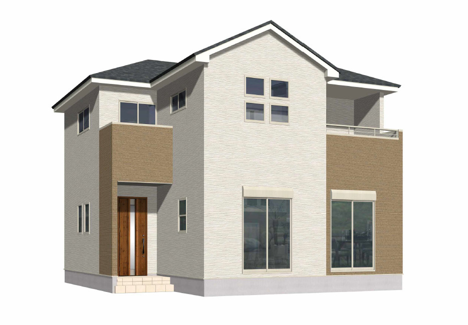 北九州市八幡西区上上津役4丁目1期1号棟の外観パース|外観パースです