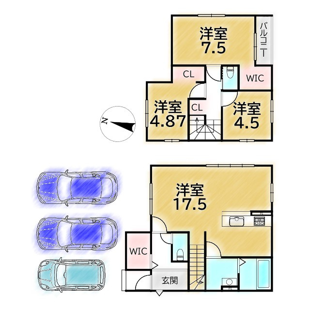上賀茂本山 新築戸建(8号地)の間取り
