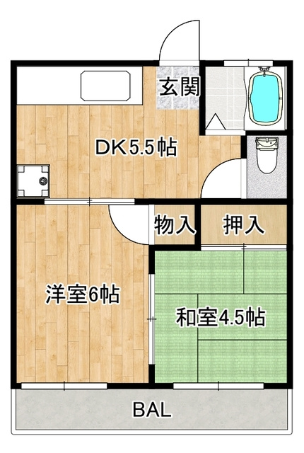 コトブキ・ハイツ　２号棟の間取り|間取り図