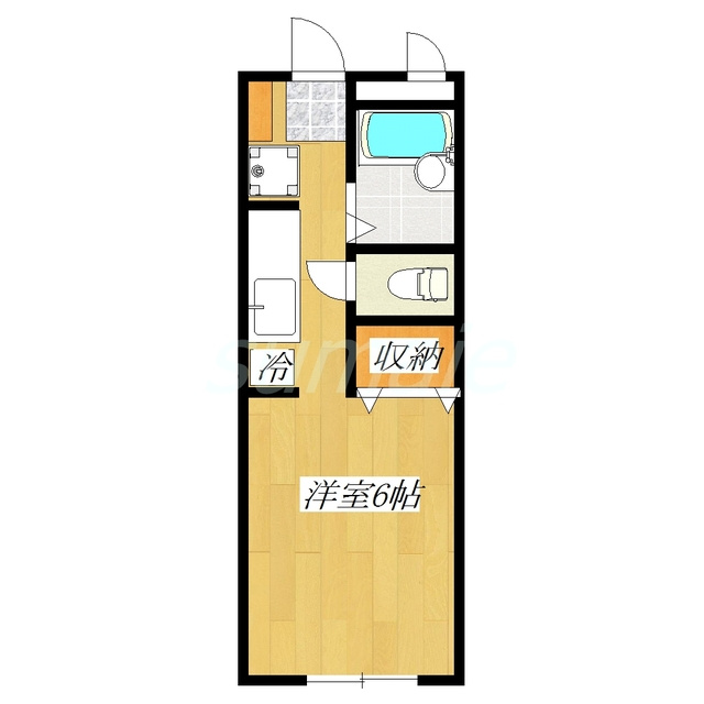 Ｒハイムの間取り|バストイレ別のきれいなお部屋！