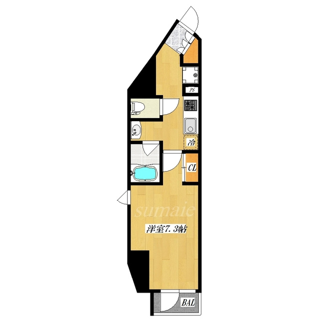 ハーモニーレジデンス東京シティゲートの間取り|2面採光の角部屋です♪