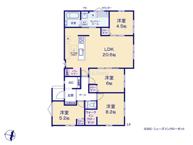取手市宮和田14期　新築戸建　1号棟の間取り