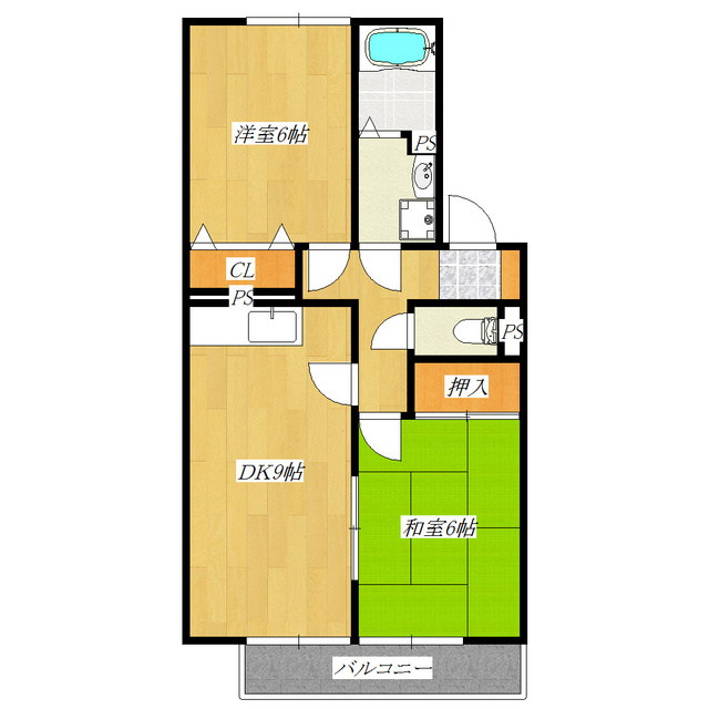 ラフィーネの間取り|南向きのお部屋です☆