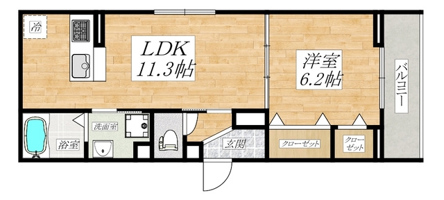 Noble Villa土呂町の間取り|人気の1LDK