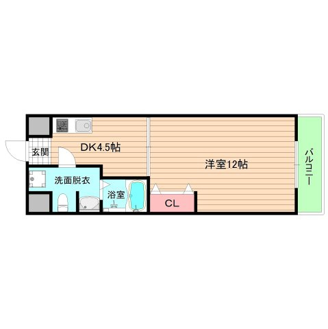 大阪市城東区関目６丁目の賃貸マンションの間取り