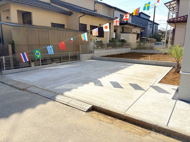 つくば市緑が丘第1期　新築戸建て　1号棟の駐車場|カースペースは2台お停めいただけます♪