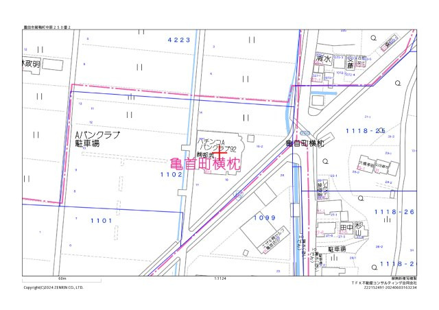 豊田市亀首町横枕土地の地図