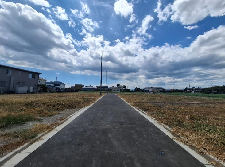 敷地面積60坪～　売地　川越市鴨田　全9区画の前面道路含む現地写真|開発道路５ｍ