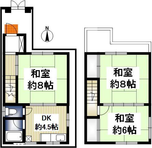 常松町２丁目戸建の間取り|間取りです