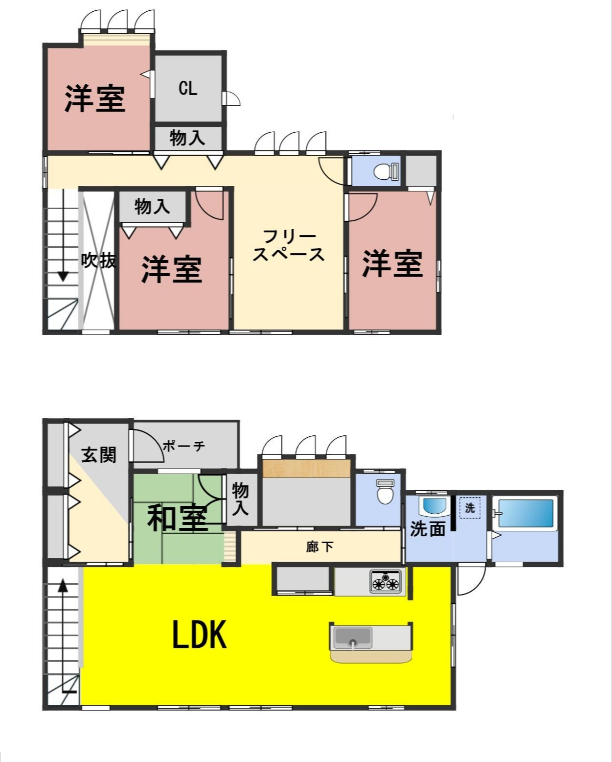 ６５８８９　岐阜市一日市場中古戸建ての間取り