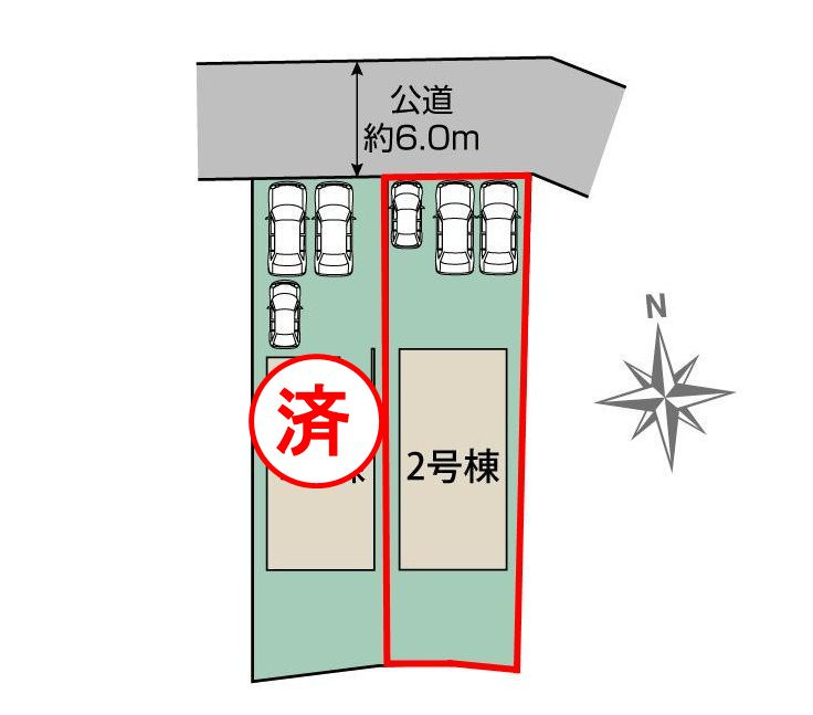 郡山市安積荒井２丁目　　　２号棟　　　安積第１小学校、安積中学区の区画図