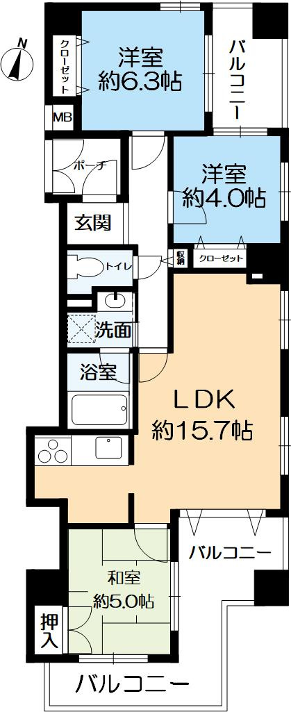 ワコーレアーバンフラッツ三宮東の間取り